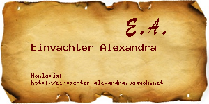 Einvachter Alexandra névjegykártya