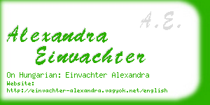 alexandra einvachter business card